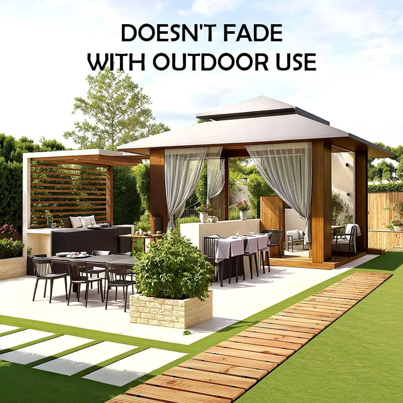 

Wooden Garden Pathway Multifunctional Decor Boardwalk for Garden Beach Patio