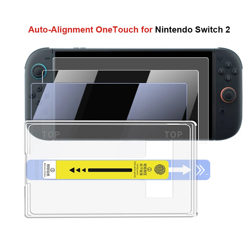 Auto-Alignment OneTouch for Nintendo Switch 2 Tempered Glass Screen Protector Gaming Accessories Ultra-Clear