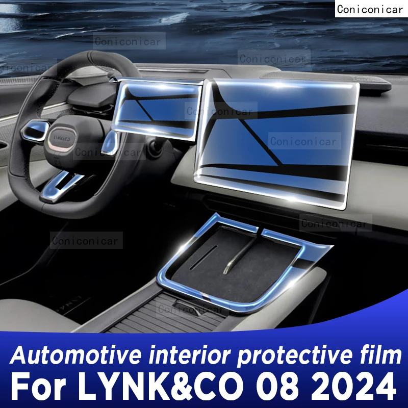 

For LYNK&CO 08 2024 LYNK CO Gearbox Panel Dashboard Navigation Automotive Interior Protective Film TPU Anti-Scratch Sticker