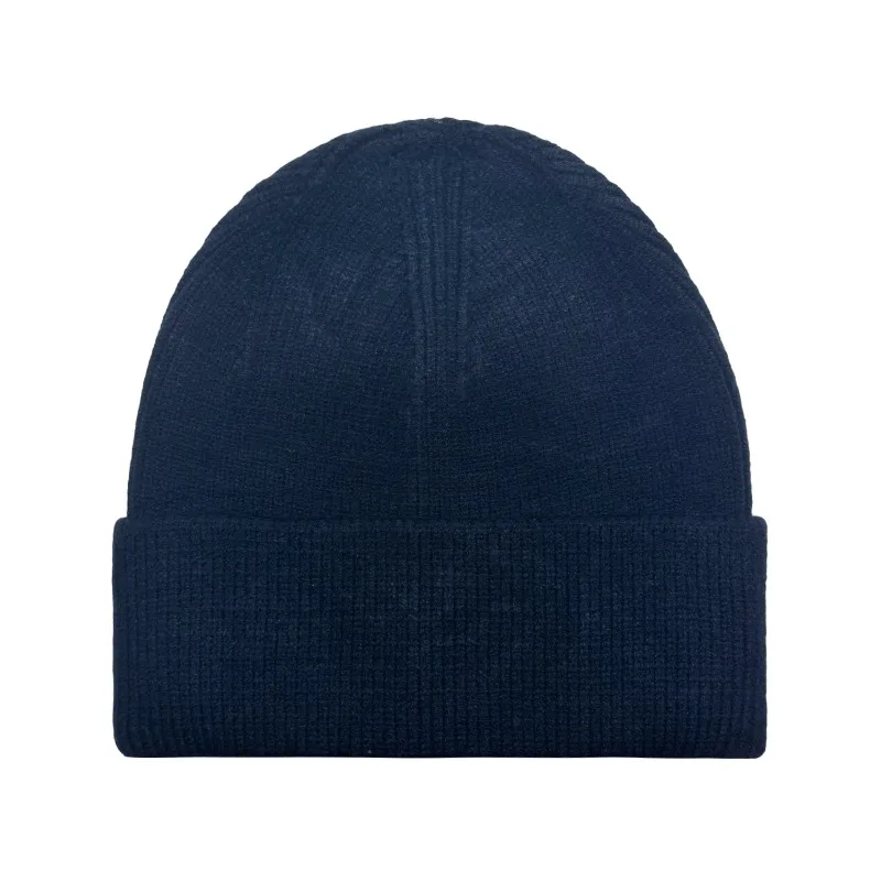 Maßgefertigte Strickmütze mit gesticktem Logo, einfarbig, mit Umschlag, für Herbst und Winter, Outdoor-Ohrschutz, Ski-Beanie-Mütze – Detail 7