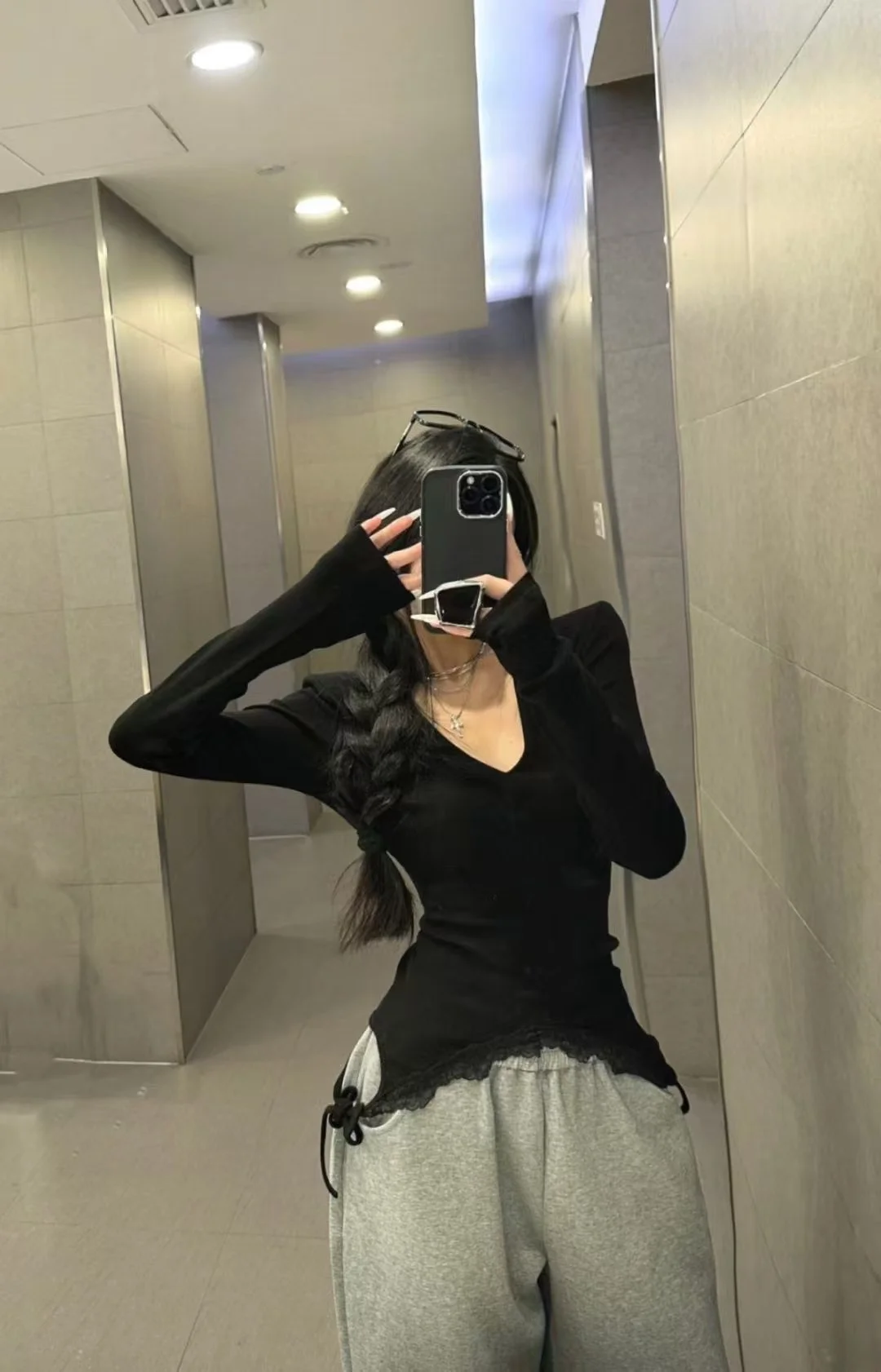 Faionable عميق V Ne Long SveT irt المرأة سليم FitSPicy GirlDesignKorean SleSpring جديد وصول لون نقي