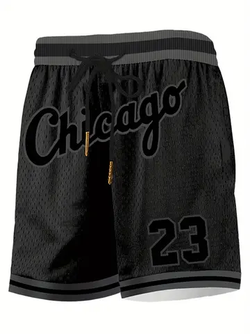 Summer Hot Sale Men Striped Waistband Mesh Basketball Shorts Quick Dry Breathable Loose Street Sports Training Five Point Shorts