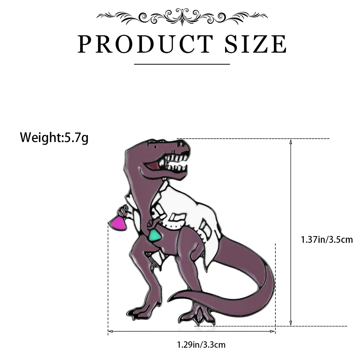 Catunyi Fun Science Experiment Test Tube Dinosaur Theme Badge Set  Costume Package Badge Gift For Chemistry Enthusiasts