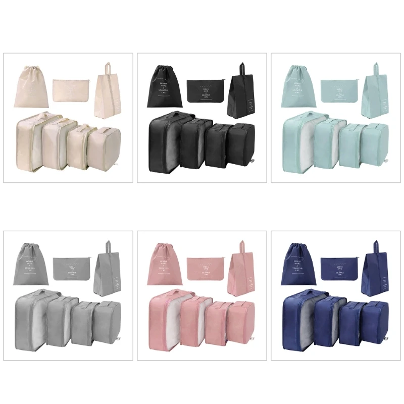 7pcs conjunto embalagem roupas viagem elegantes sacos embalagem essenciais lightweiht