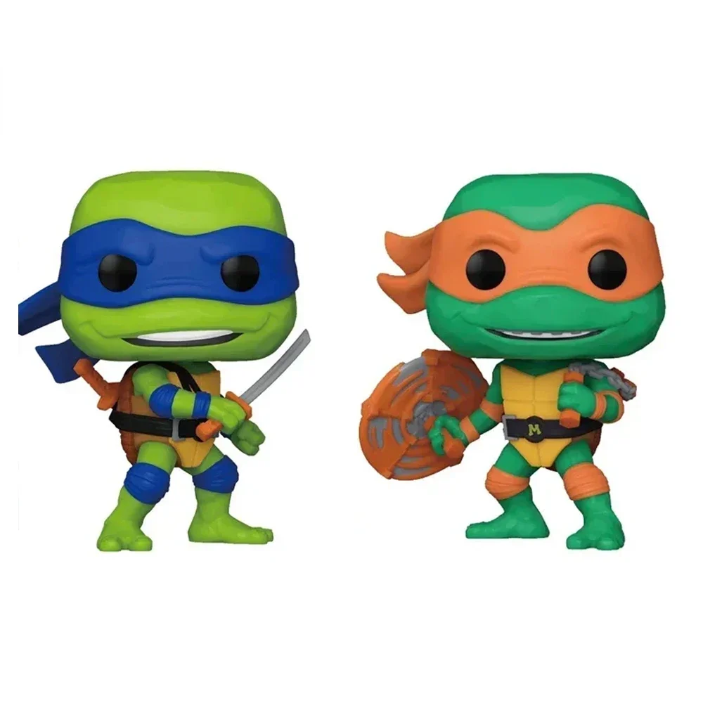 2 Pezzi Action Figure Tartarughe Ninja Anime Neca Versione 1990, Modellino Statua in PVC, Ornamento per Camera, Regalo di Compleanno