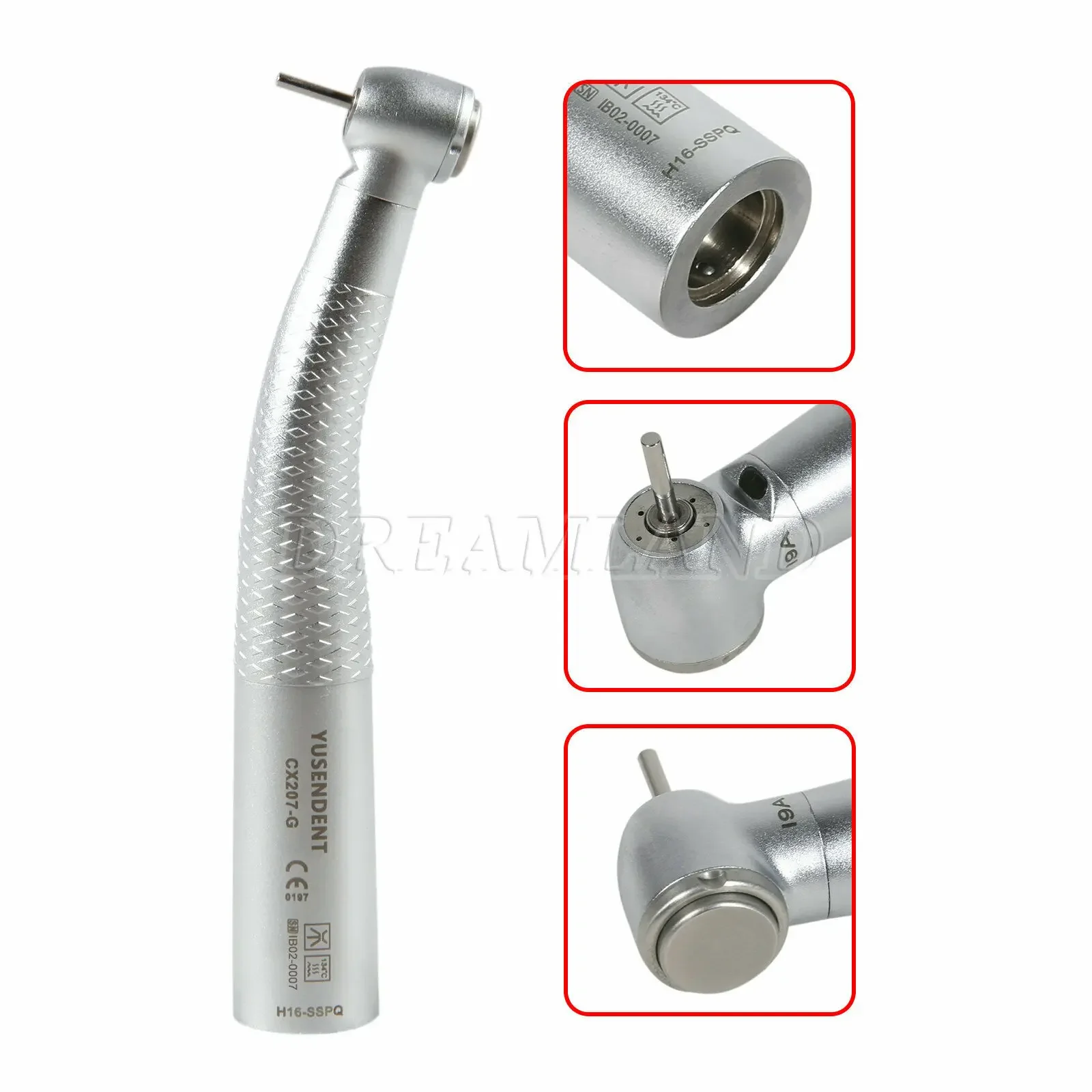 Dental Fiber Optic High Speed Handpiece LED Light  Push Button Turbine Fit Sirona Quick Coupler COXO-GS