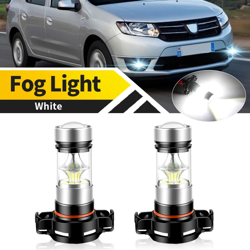 

2PCS For Dacia Logan 1 2009.11-2012 LED Fog Light H16(EU) 5202 6000K White/Amber Front Fog Lamp Bulbs Car Light Accessories