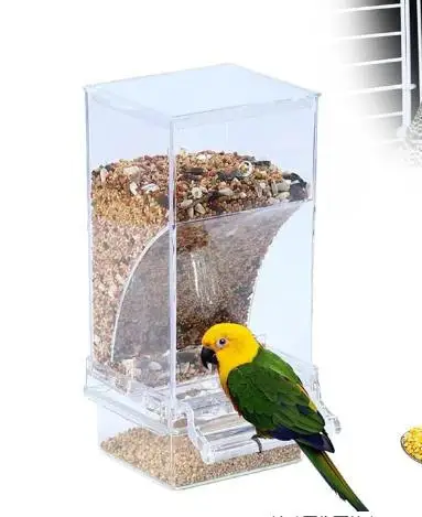 

Automatic Bird Feeder Spillproof Transparent Cage Feeding Dispenser Mess-Free Design Parrot Parakeet Bird Water Bottle