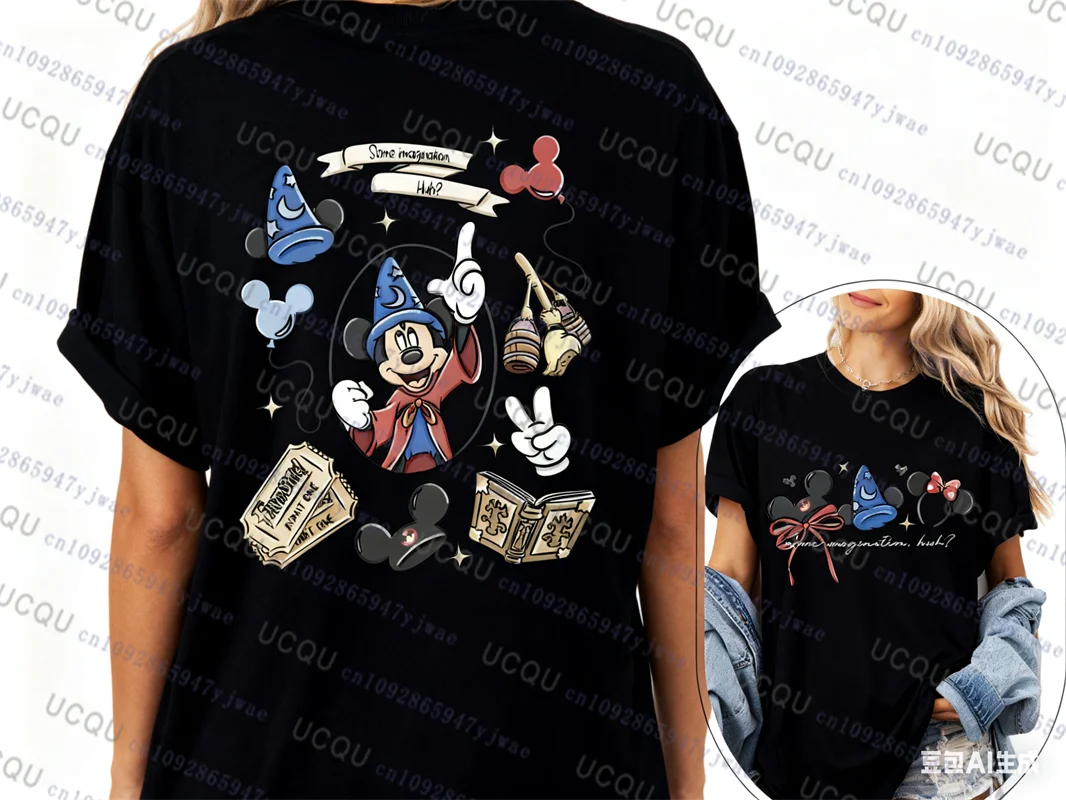 2026 Coquette القوس ميكي الساحر بعض الخيال هوه التي شيرت الخريف موضة القطن الرياضة ملابس نسائية عادية عادية التي شيرت #6