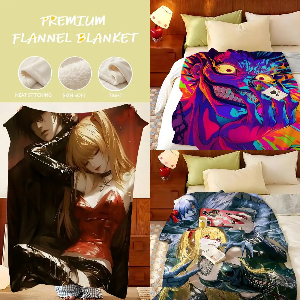 Anime D-Death N-Note Throw Flannel Throw Blanket, Lightweight Cozy, Durable Washable cute Cool