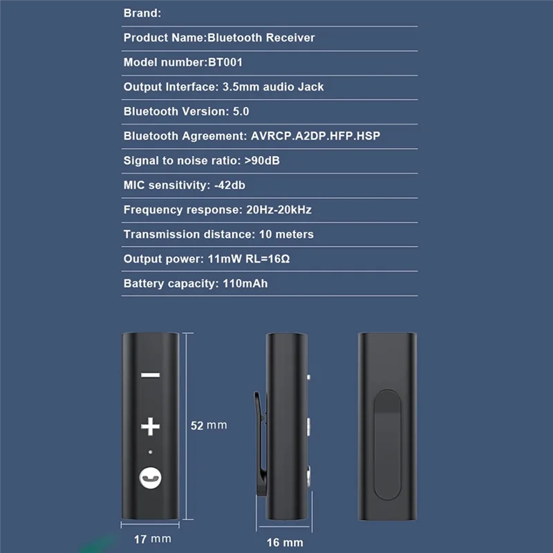 ABMF-자동차 오디오 수신기 Bluetooth 음악 수신기 Forheadphones 스피커 지원 음성 통화 Withcar 통화 기능
