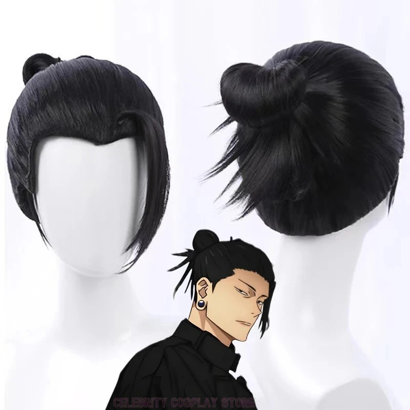 Anime Jujutsu Kaisen Geto Suguru Cosplay Wig Men Hair Tied Hair Heat Resistant Synthetic Wig Halloween Prop