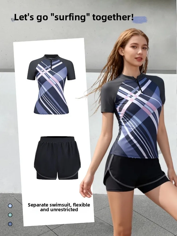 

2026 New plus Size Conservative Separate Swimwear for Ladies Thermal Spring Swimming Pool Dedicated High-End Feeling Swimsuit