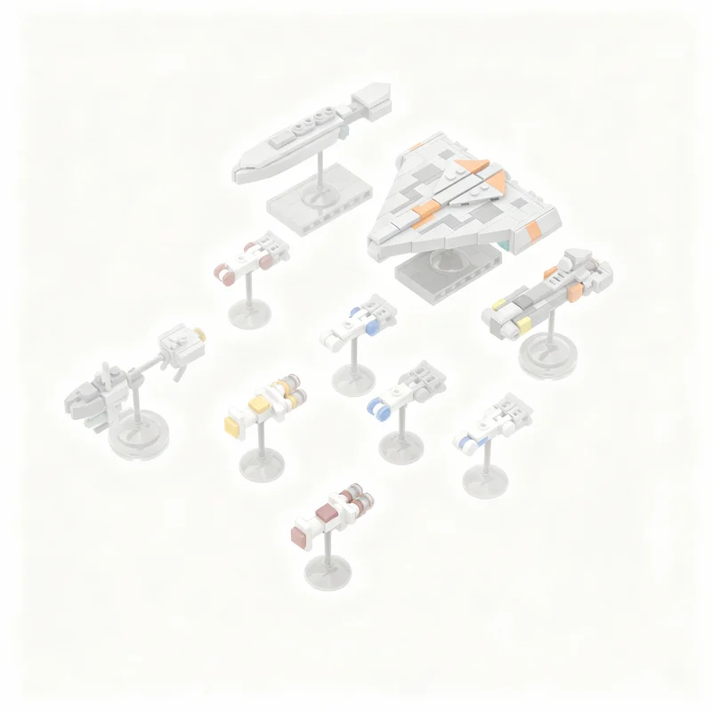 414pcs MOC Midi Rebel Support Ships Space Battle Galaxy SciFi Model Building Blocks Module Diorama Figure Robot Train Toy Gift