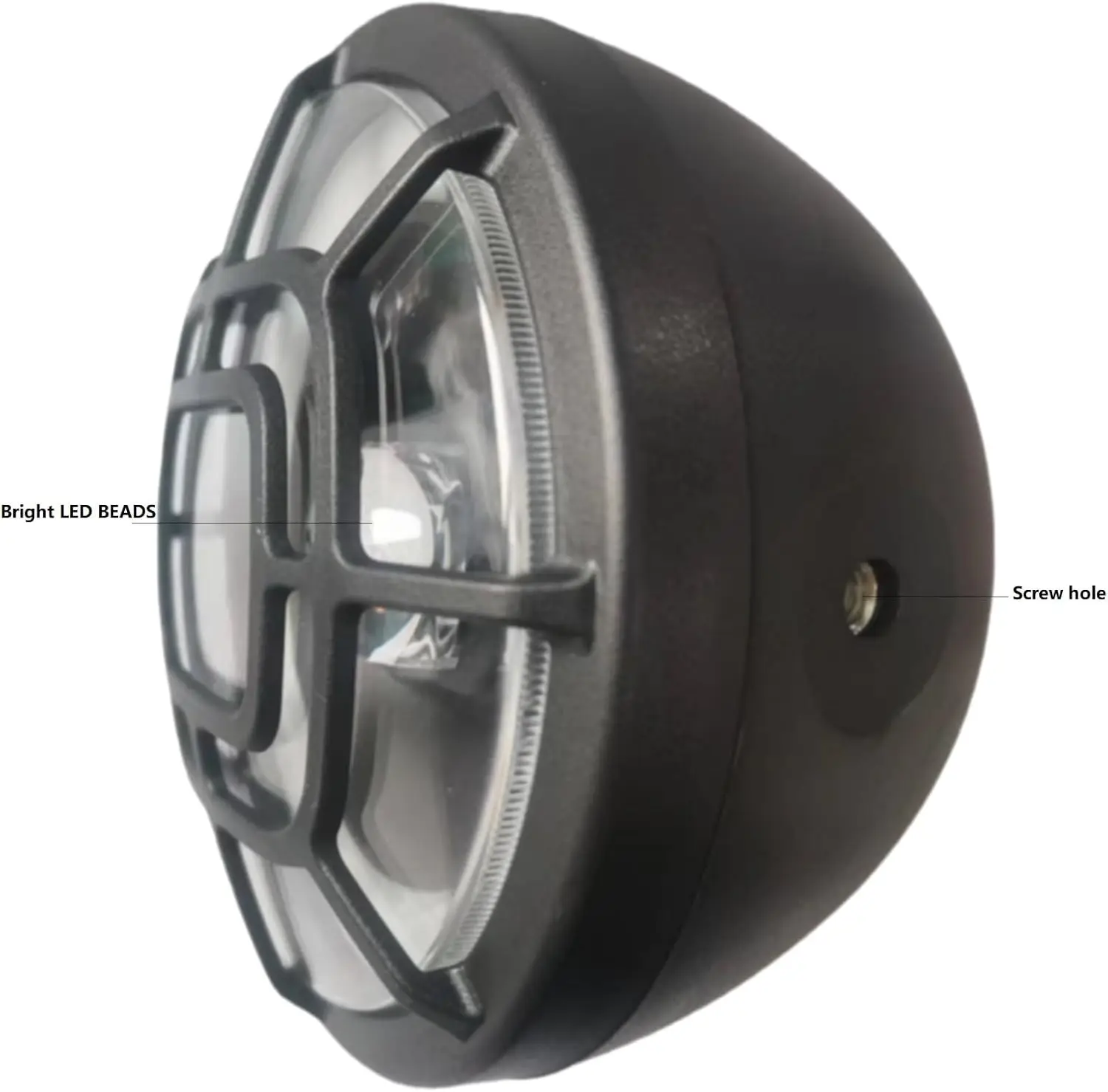 36V/48V fat tire ebike front light, 3-pin waterproof male plug, super bright LED with built-in horn for riding safety warning