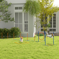 Pawhut 4-Piece Orange and Blue Dog Agility Training Set