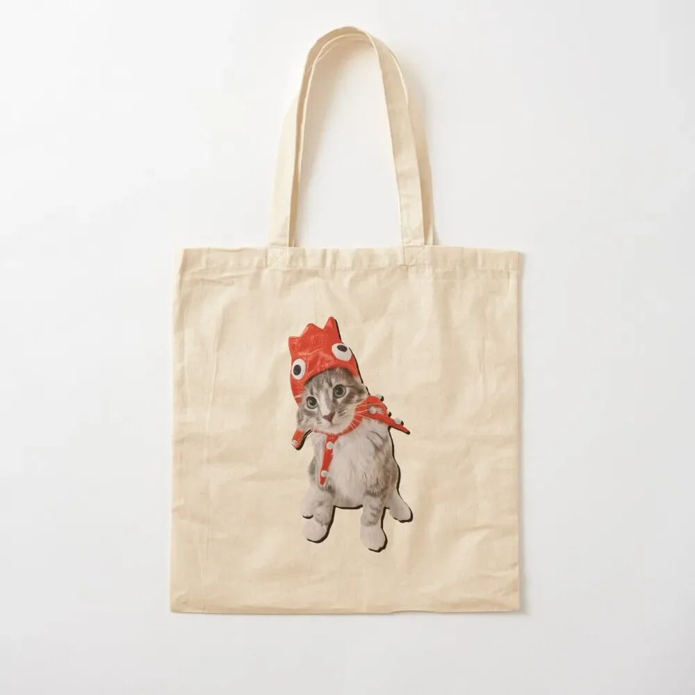 

Red Squid Hat Cat Tote Bag Customizable tote Women's personalized canvas