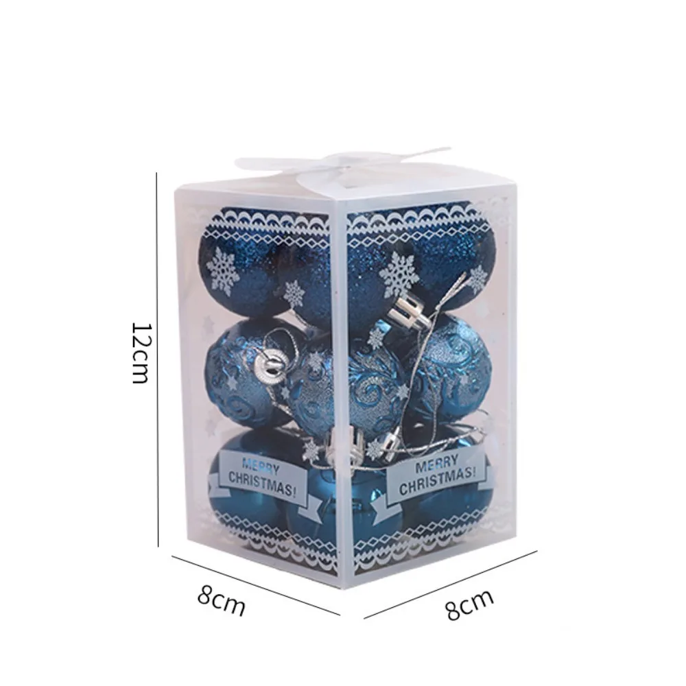 

12PCS Durable Plastic Christmas Ball Set 4cm Suspensable Christmas Tree Balls 9 Colors Xmas Ornament Ball Party