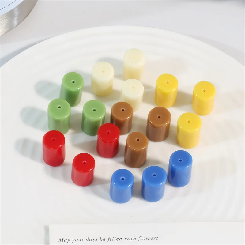

Free shipping 54pcs/lot color print geometry cylinder shape resin beads diy jewelry garment hair accessory