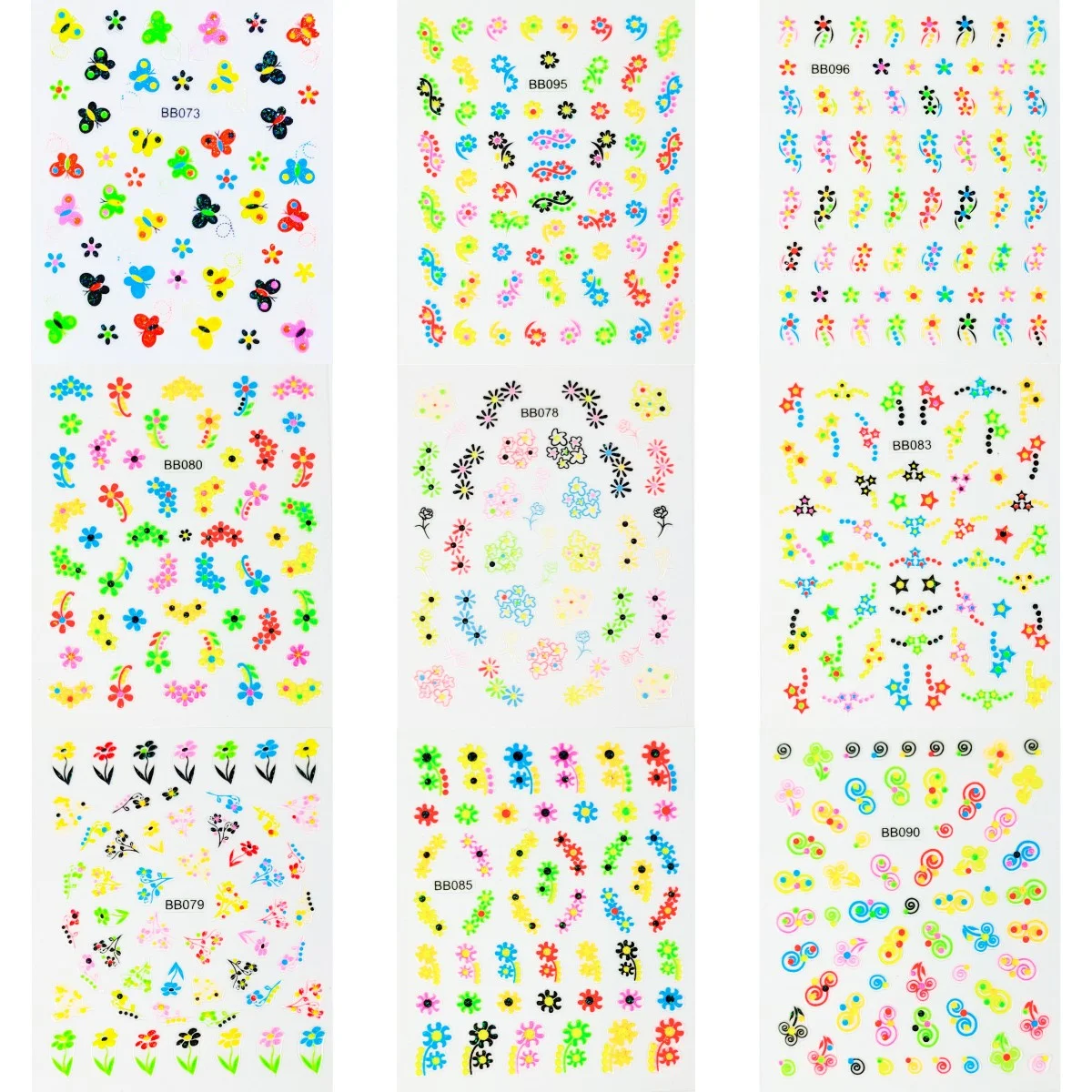 5 pezzi 5D adesivi colorati per nail art per bambini Kawaii farfalla fiore fiocco adesivo acrilico decalcomanie per manicure decorazioni accessori