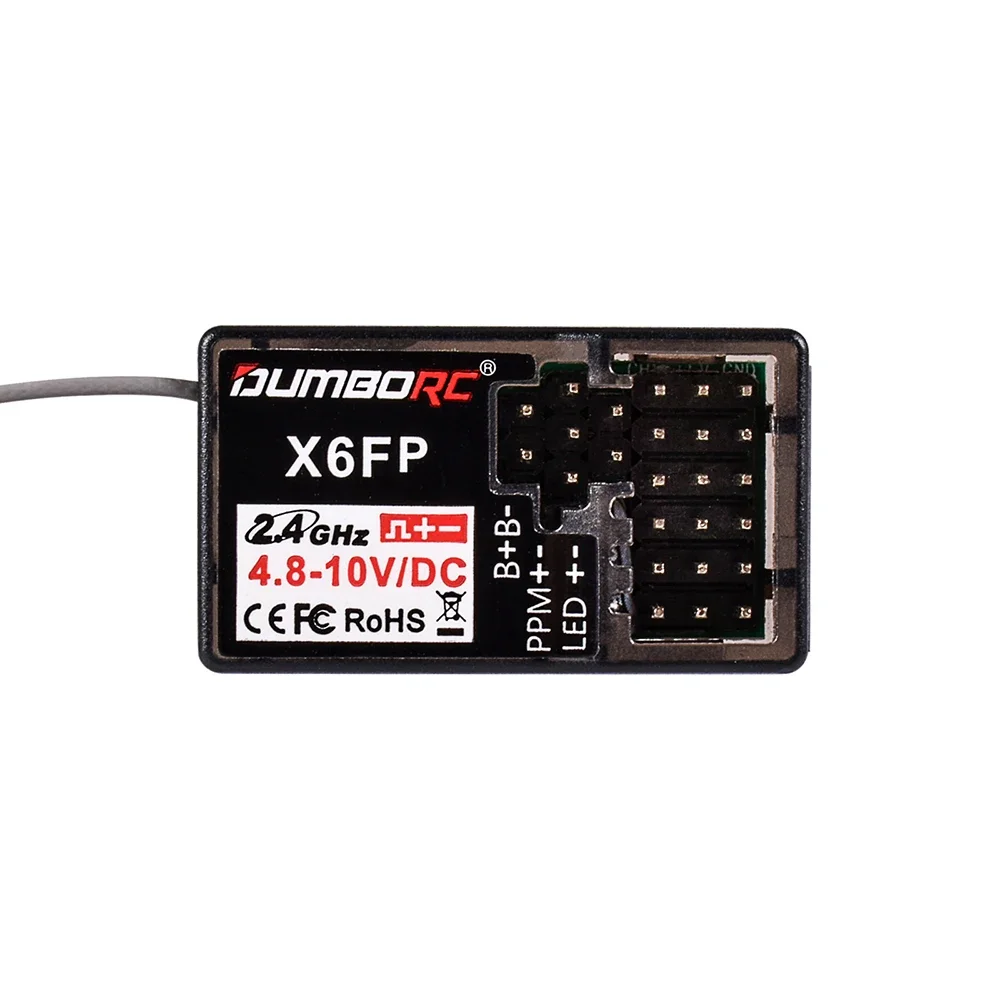 DUMBORC RC Receiver X6FP Wireless Coach Module 6CH Lamp Control Voltage Return for 2.4GHZ Transmitter X5P/X6PM/X10P/X6P RC Car