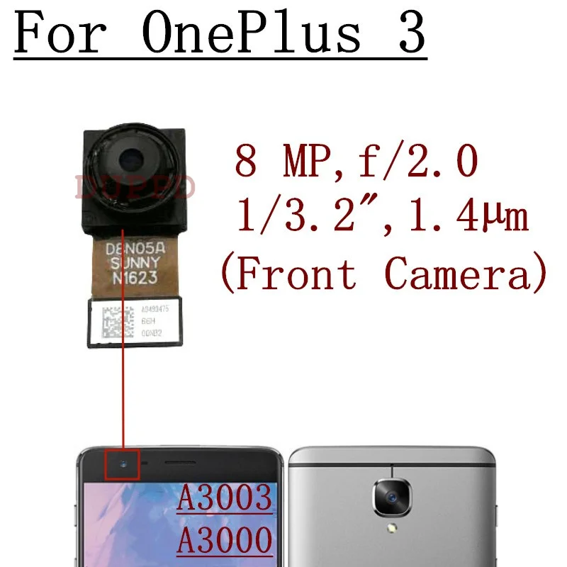 Front Rear Camera For OnePlus 1+ 3 3T A3000 A3003 A3010 Selfie Original Frontal Wide Backside Full Set Camera Module Spare