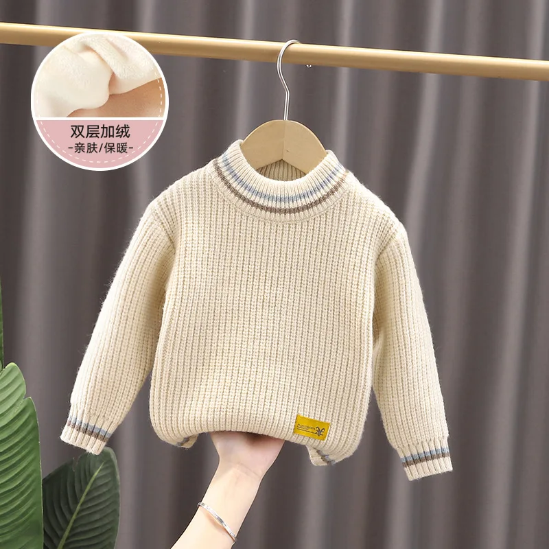 New Kids Padded Sweaters Children Autumn Winter Sweaters Boys Girls Knitting Pullovers Knitwear 0-8 Year Old