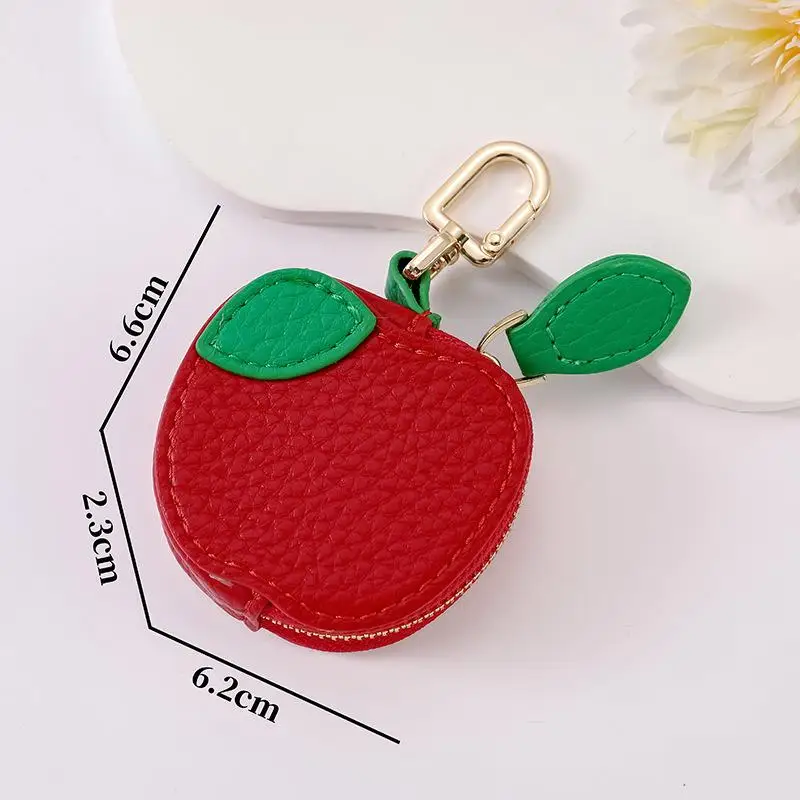 1 Stück Blaubeer-Design Frucht-Charm Münzbörse Niedlicher PU-Leder Anhänger Schlüsselanhänger Kopfhörer-Tasche Mini-Aufbewahrungstasche – Detail 13