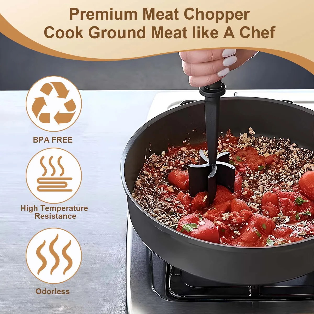 Handheld Meat Chopper, Cooking Scraper, Meat Chopper, Mixing Shovel, Cross-border