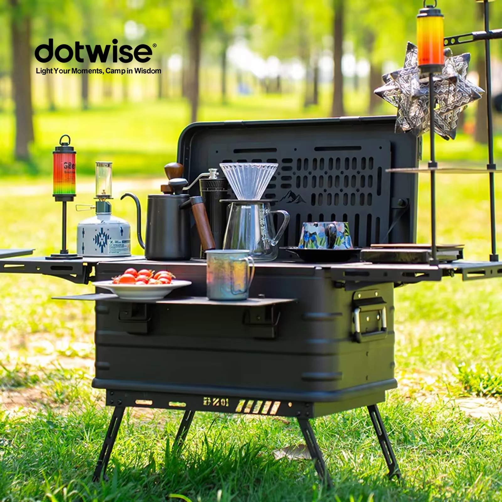 DOTWISE 50L Camping Storage Box Set Aluminum Alloy Camping C