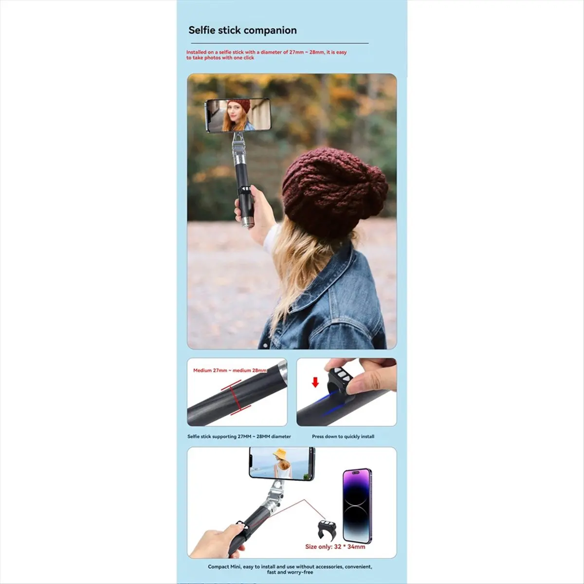 *A14E Wireless Bluetooth Remote Control Finger Ring Remote Control Remote Controller for Camera Video Software