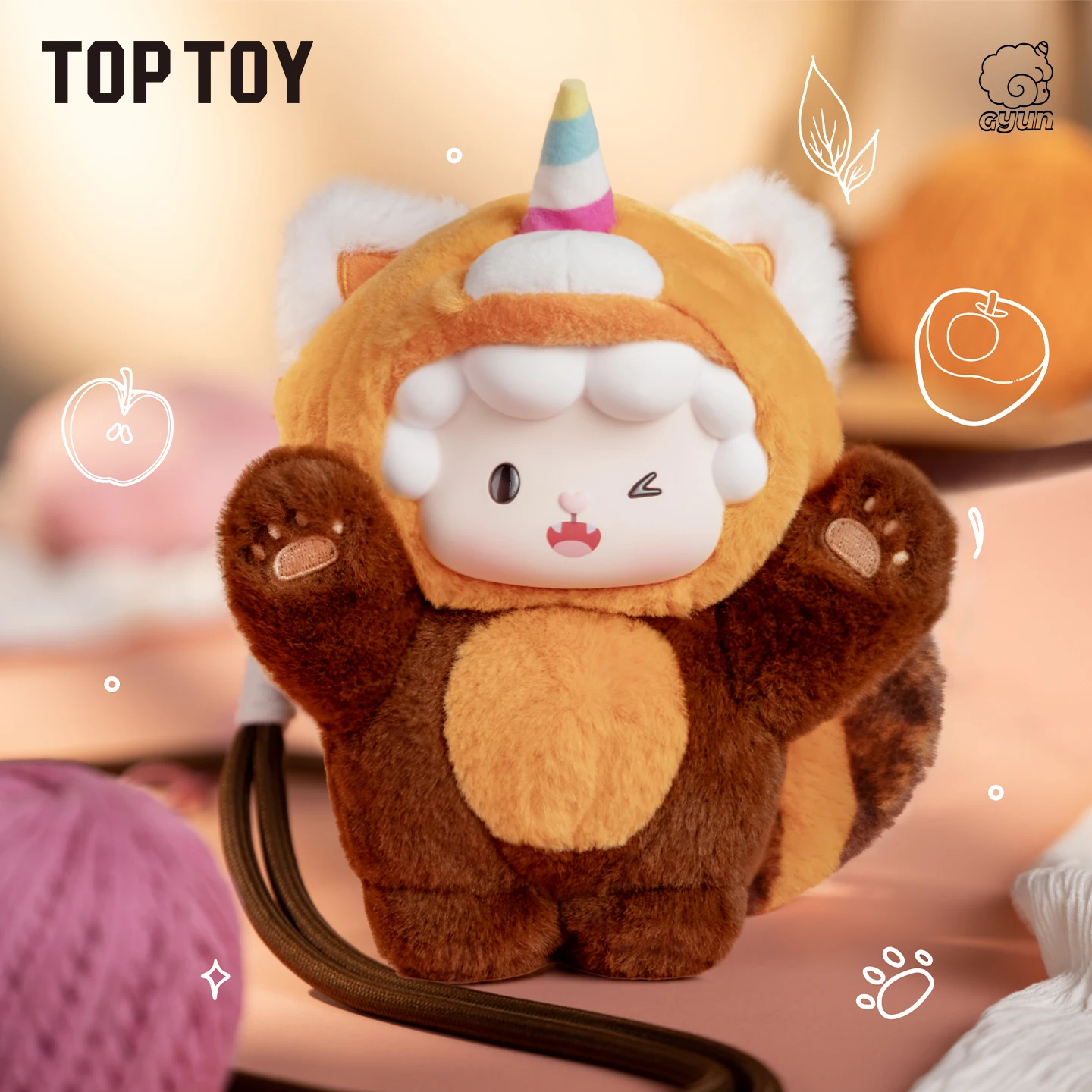 Toptoy Gyun Bear Bag Series Scatola cieca in peluche in vinile Decorazione da appendere carina Regalo di compleanno Borsa a tracolla alla moda Giocattolo per collezionisti