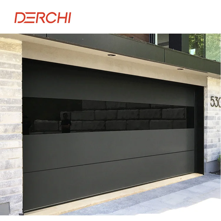 Hot Selling DERCHI Frameless Glass Remote Control Garage Door