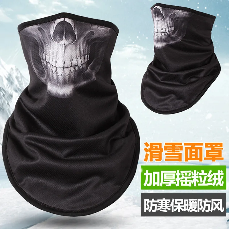 Q1005 Autumn Winter Warm Ski Mask Skull Outdoor Riding Windproof Cold Catch Fleece Triangle Scarf Collar Bib Cycling Face Ma view 3