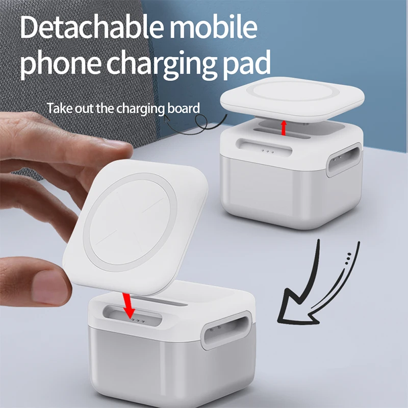 Chargeur magnétique sans fil portable, support de charge pour téléphone portable, iPhone 14, 13, 12, 11 Pro Max, iWatch 7, 8, Airpods Pro3, 15W, 3 en 1