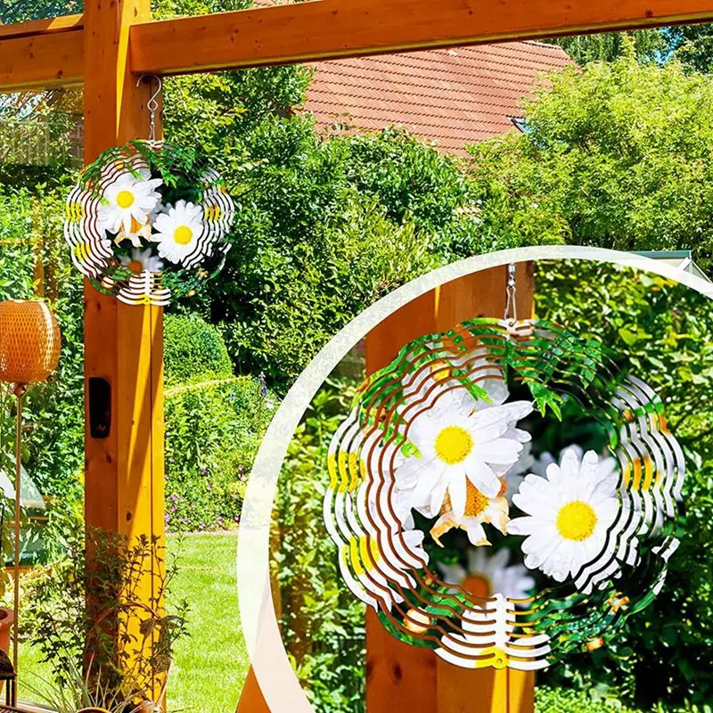 

【A93Y】10Pcs 8 Inch Sublimation Wind Spinner Blanks 3D Wind Spinners Hanging Wind Spinners for Indoor Outdoor Garden Decoration