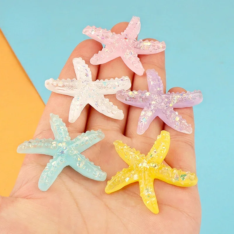 DIY Resin Glitter Starfish Shell, Adorable, Colorful, Home, Wedding Embellishments, Scrapbooking Accessories