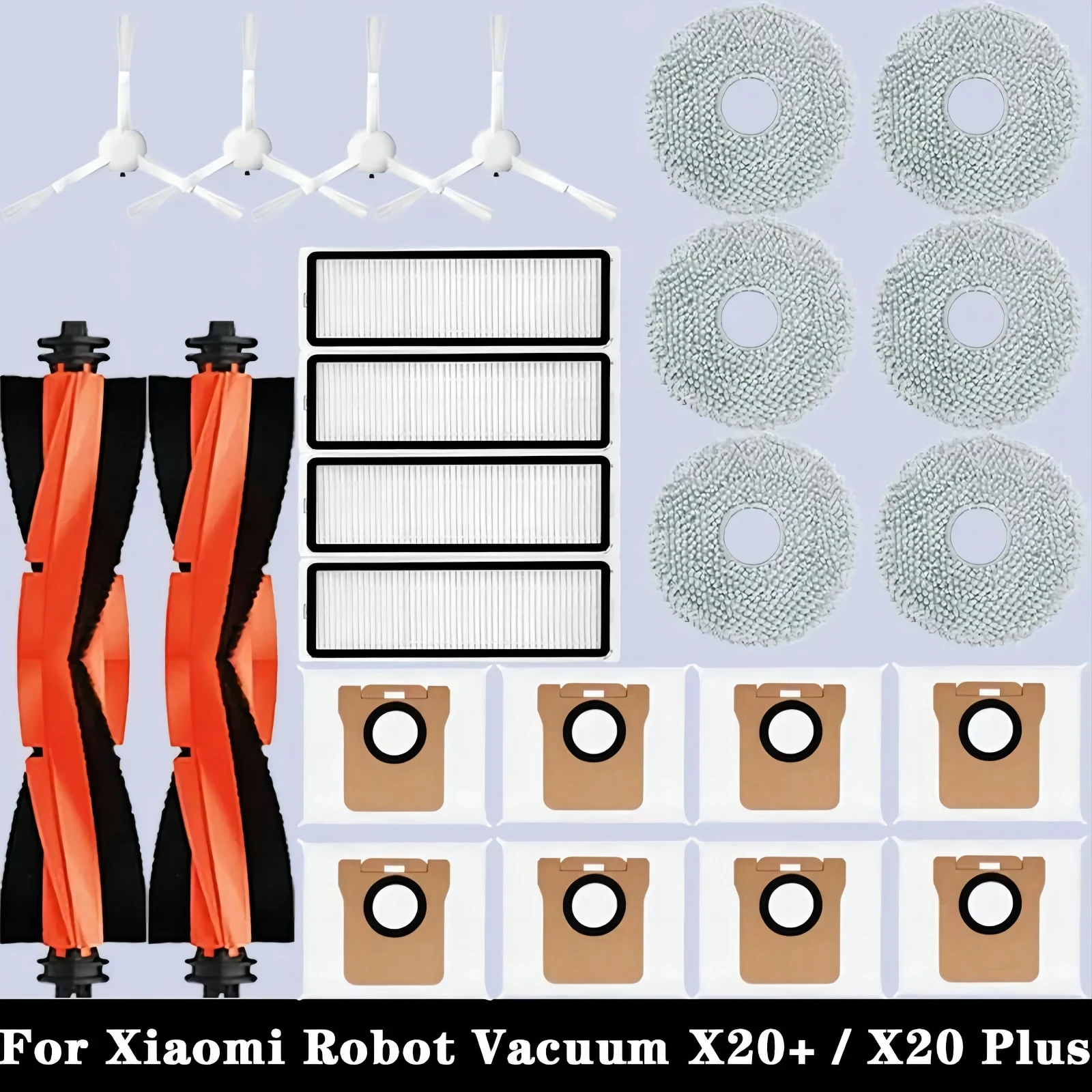 Dla Xiaomi Robot próżni X20 + / X20 Plus akcesoria do części głównej szczotki z boku filtra do mopa wymiana worka na kurz