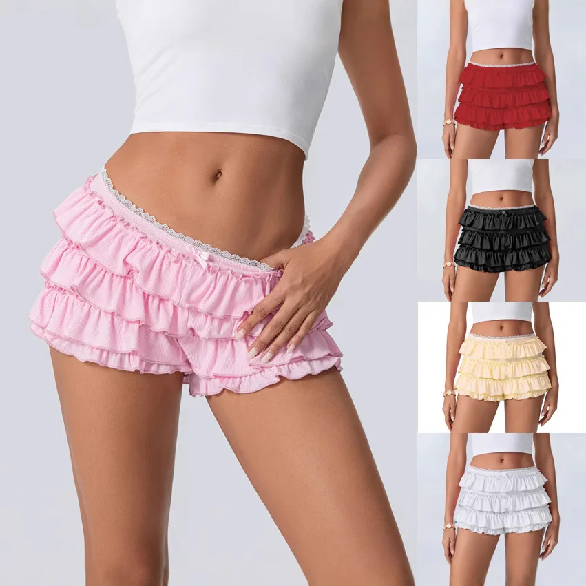 

Sexy Lace ort Pants Multi-layered loween New Sle Women's High-waist Cotton Blend Polyester Vintage Ciwalk orts