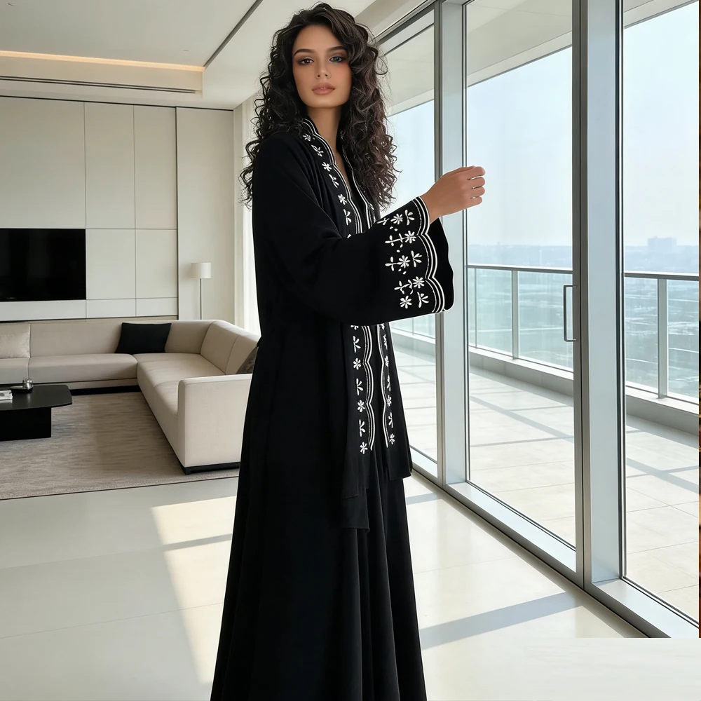 

Мусульманское женское платье-хиджаб с вышивкой, дубайская абайя, турецкий кафтан, джеллаба, исламская джалабия, марокканский кафтан, женское платье-кебая, роба, гаун