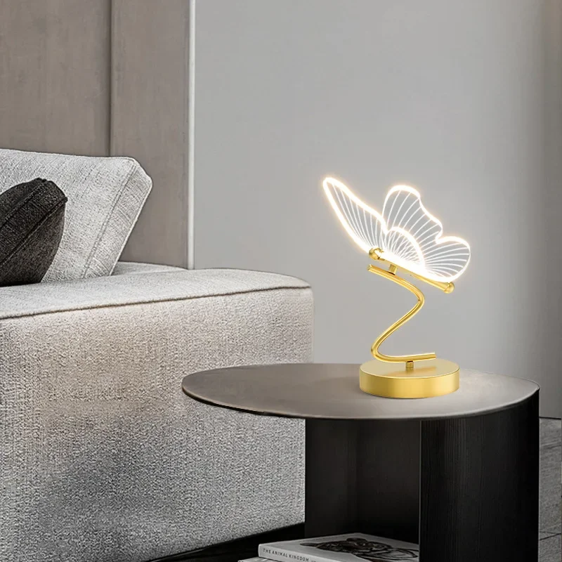 

Modern Ins Butterfly Lamp Bedroom Nordic Creative Dormitory Living Room Simple And Luxurious Italian Atmosphere Desk Lamp