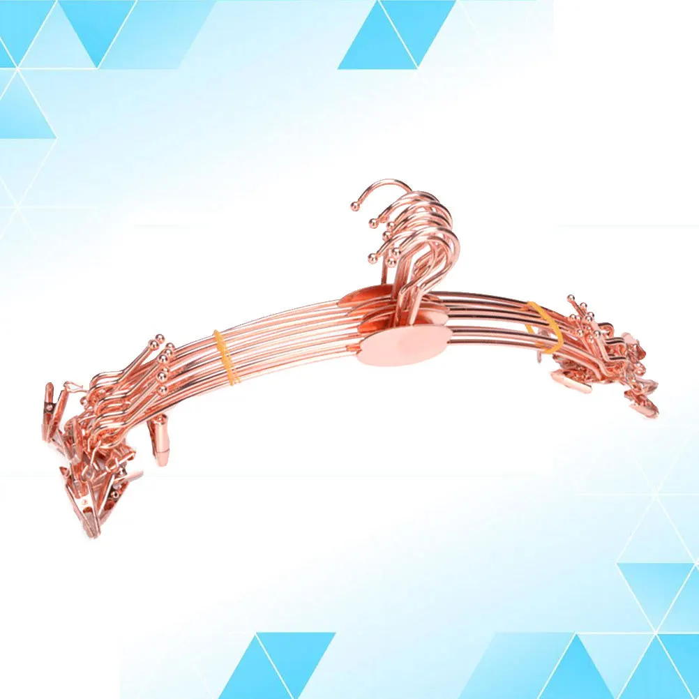 

10Pcs Clothes Hangers Anti-Slip Thickened Underwear Clip Hangers for Home Shop Portable Rose Gold Clothes Hanger
