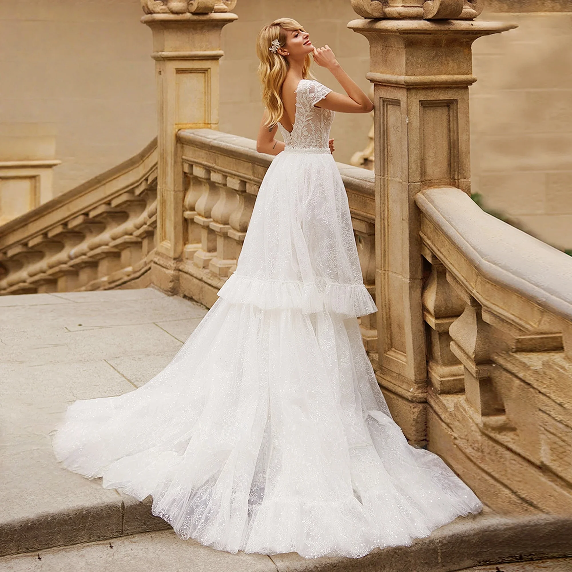 ที่ถอดออกได้ชุดแต่งงาน Mermaid หมวกลูกไม้มุสลิมชุดเจ้าสาว Saudi อาหรับดูไบอิสลาม Vestido De Noiva ที่กําหนดเอง