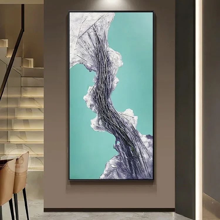 

z Home Decor Abstract Canvas Wall Art Hand Painted Oil Painting Handmade Mixed Media Art 3D