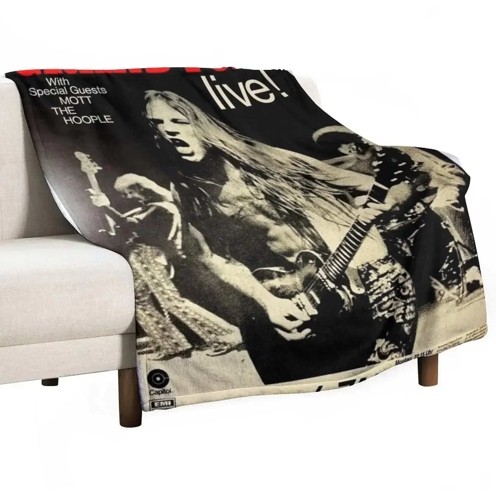 Grand Funk - Concert Poster. Throw Blanket valentine gift ideas Sofa Furry manga cosplay anime Extra Large Throw Blankets