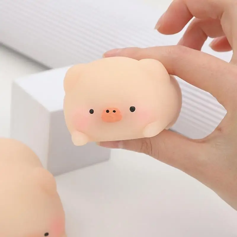 Leuk Varken Beeldje Flexibel Zacht Tafelblad Display Knijpspeeltje Bureau Ornament Huisdier Speelgoed Cadeau voor Kantoor Vriend