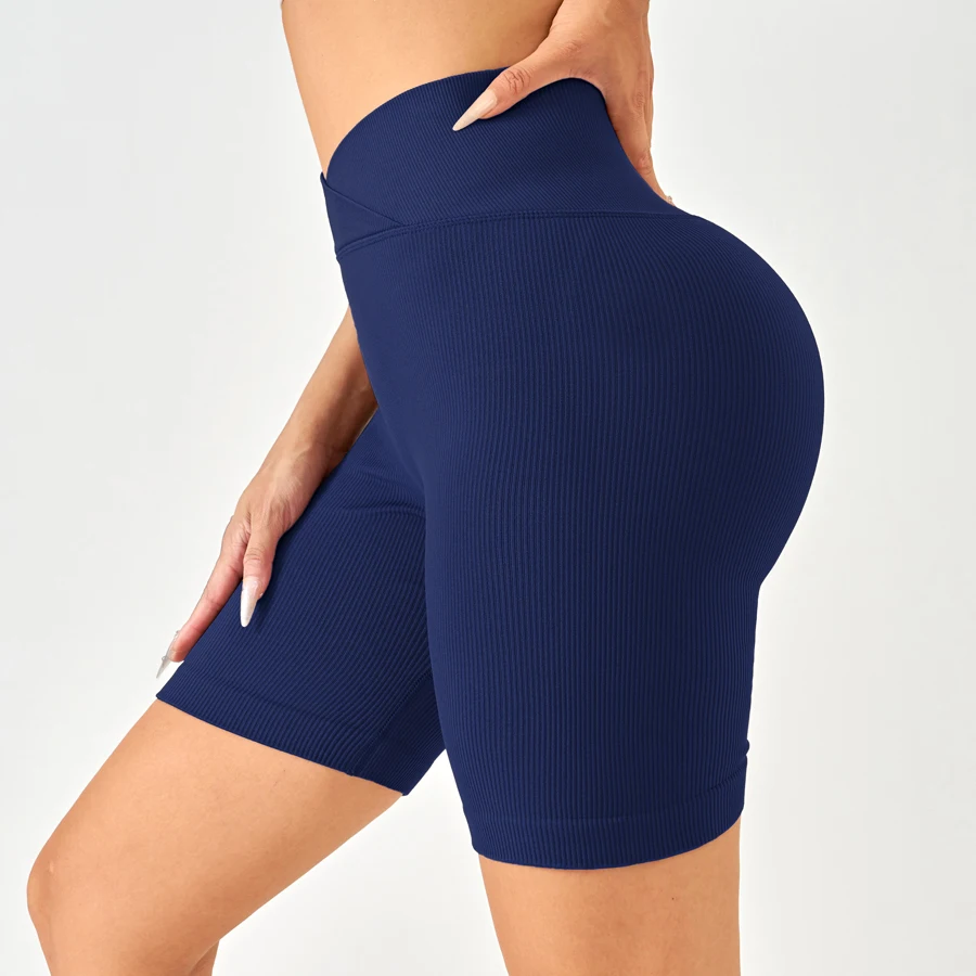 Summer High Waisted Yoga Shorts Sportswear Woman Gym Fashionable Running Fitness Pants Solid Color Yoga Women Sports Leggings