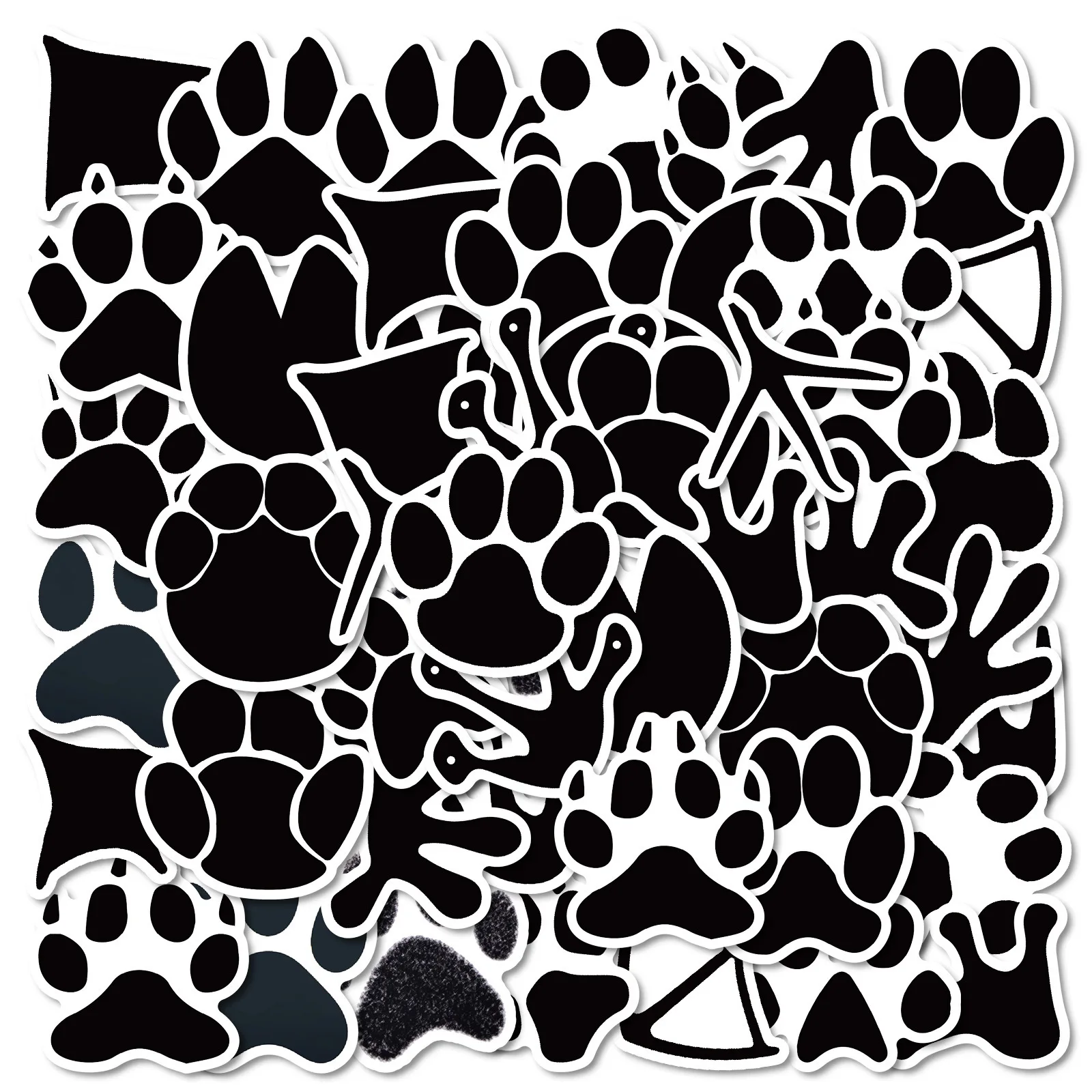 50/100 Stück Cartoon Schwarze Tierkrallen-Aufkleber Kreative Niedliche Dekoration Notizbuch Skateboard Sticker