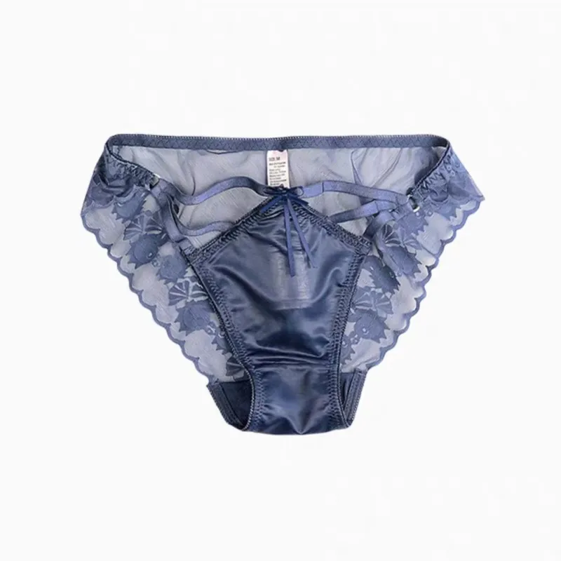Luxury Women Sexy Traceless Lingerie Sheer Lace Bow Panties Cotton Crotch Breathable Panties Comfortable Low-waisted Underwear