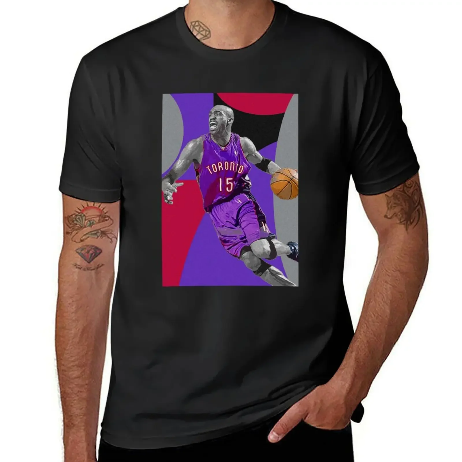 

shirts graphic tees Short sleeve tee vintage T-shirts for men cotton Vince Carter - Abstract Artwork T-Shirt anime clothes 2024